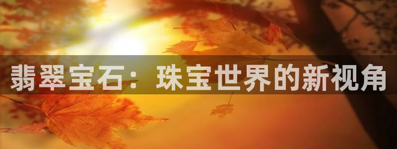 新航娱乐客服电话：翡翠宝石：珠宝世界的新视角